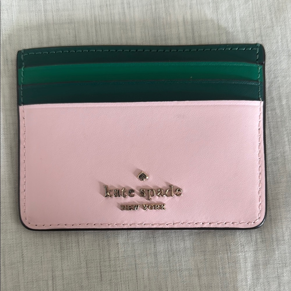 Kate Spade Two-Tone Pink and Green Pineapple Card Holder